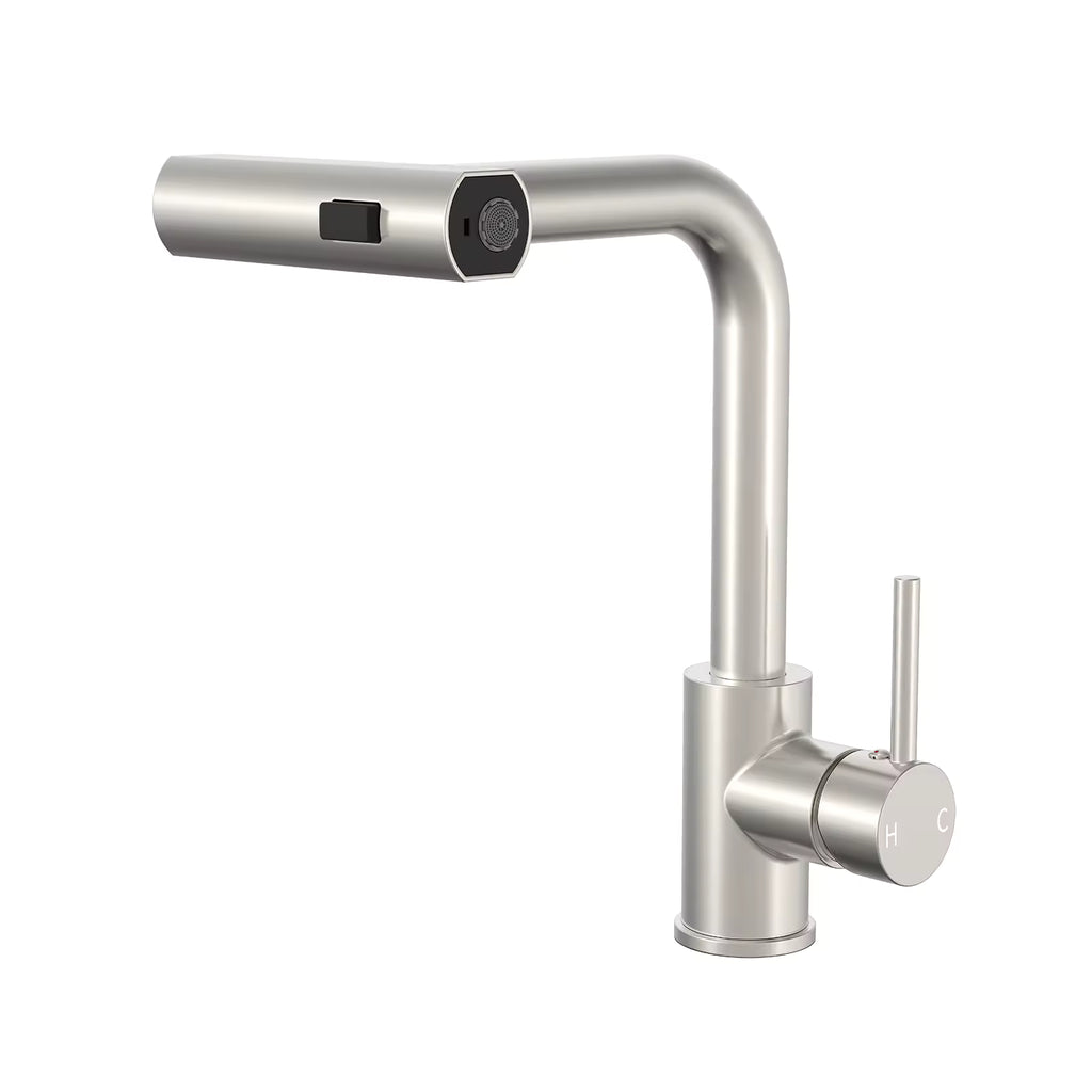 Antiqle Vael Küchenarmatur – Ausziehbar, 4 Strahlarten, Messing