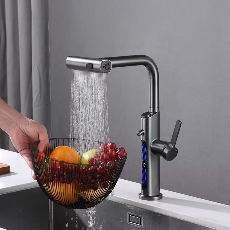 Antiqle Kairo Küchenarmatur – LED-Anzeige, Ausziehbar, Wasserfall